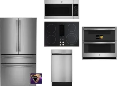5 Piece Package Includes Refrigerator, Cooktop, Wall Oven, Microwave And Dishwasher
